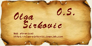Olga Sirković vizit kartica